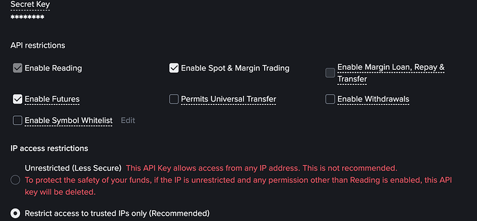 API Config Screenshot
